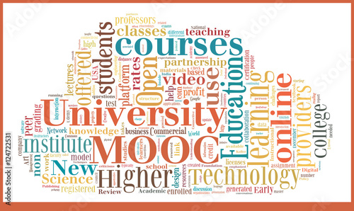 Word cloud illustration on mooc learning technology