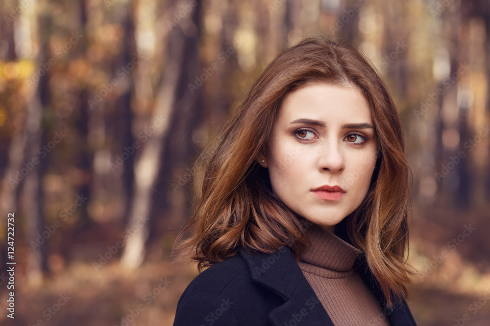 portrait of beautiful brunette outdoors portrait of beautiful brunette outdoors