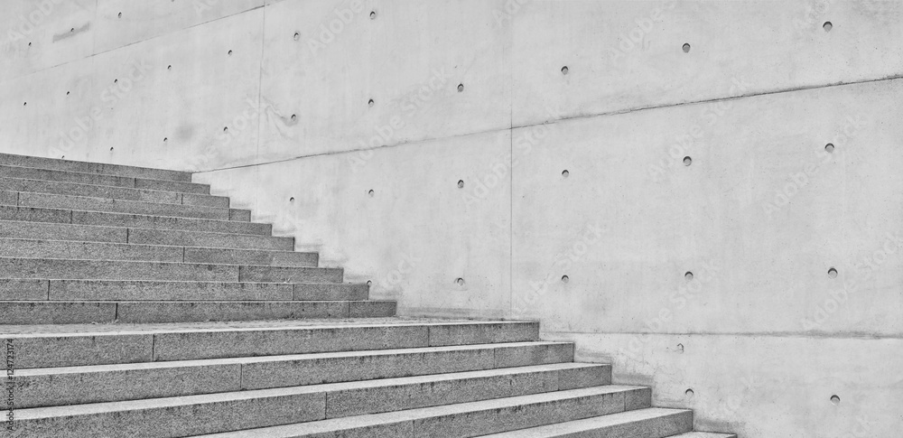 concrete wall and staircase - obrazy, fototapety, plakaty 