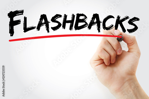 Photography Hand writing Flashbacks with marker, concept background
