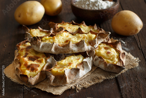 Принти на полотні Traditional karelian pasties with potatoes