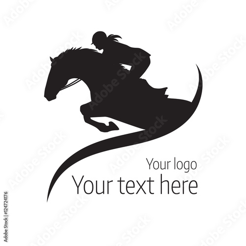 Fotografia, Obraz Equestrian competitions - vector illustration of horse - logo