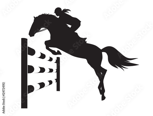 Fototapet Equestrian competitions - vector illustration of horse