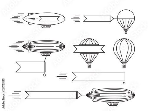 Dirigible and hot air balloons airship