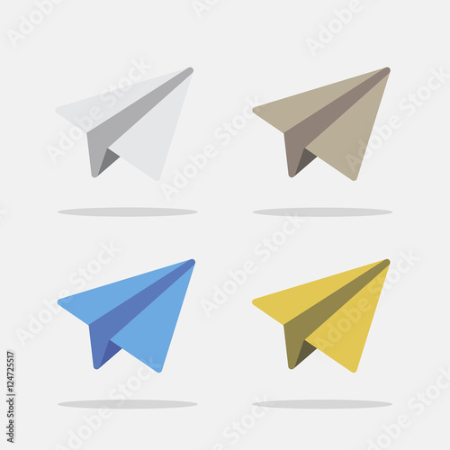 Paper Plane Icons Set in Vector
