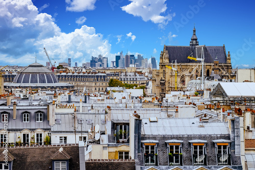 Aerial view of Paris, France from Pompidou Center.