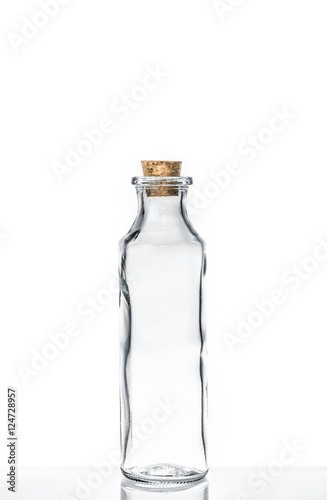 empty olive oil container bottle on white background