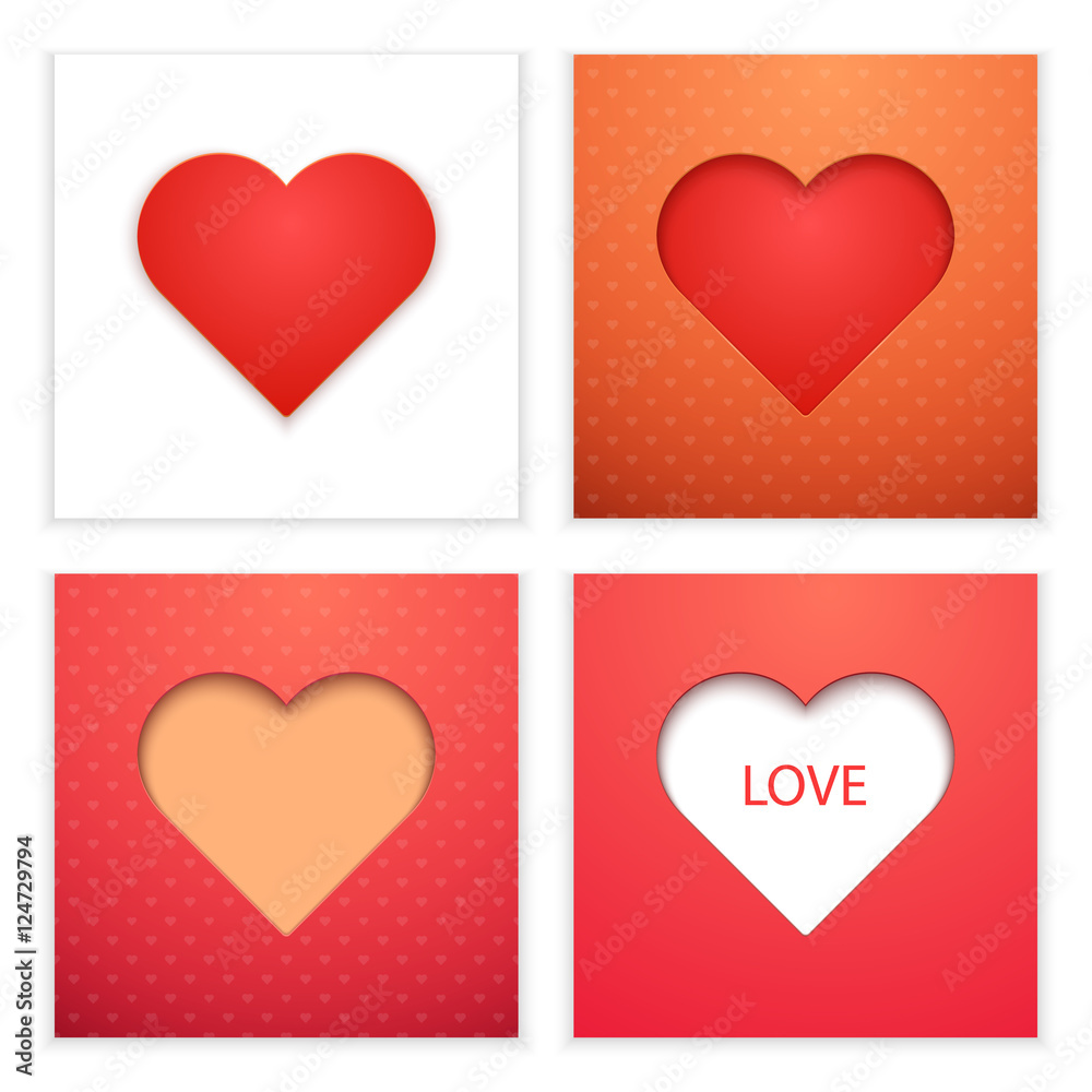 Set of Hearts for Valentine. Vector Set of Hearts for Valentine. Vector