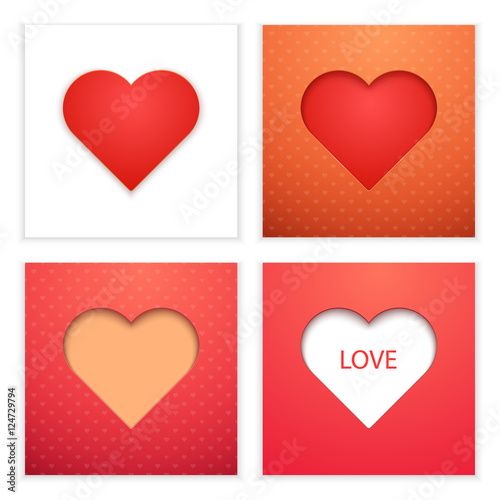 Set of Hearts for Valentine. Vector
