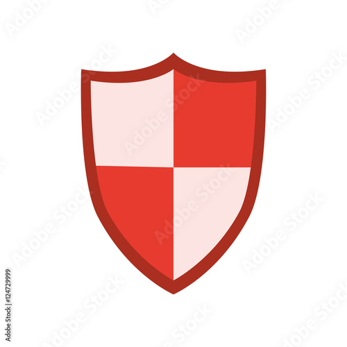 Free Download red and white security shield icon. safety insignia. vector illustration - GFXLoad