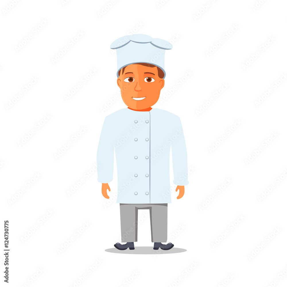 Cartoon Chief Cook Character isolated. Vector