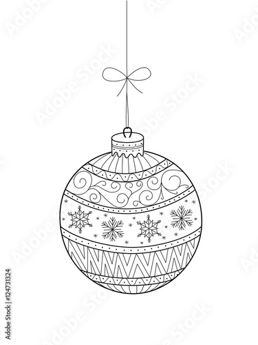 Retro Bauble Doodle for Adult Anti-Stress Colouring 