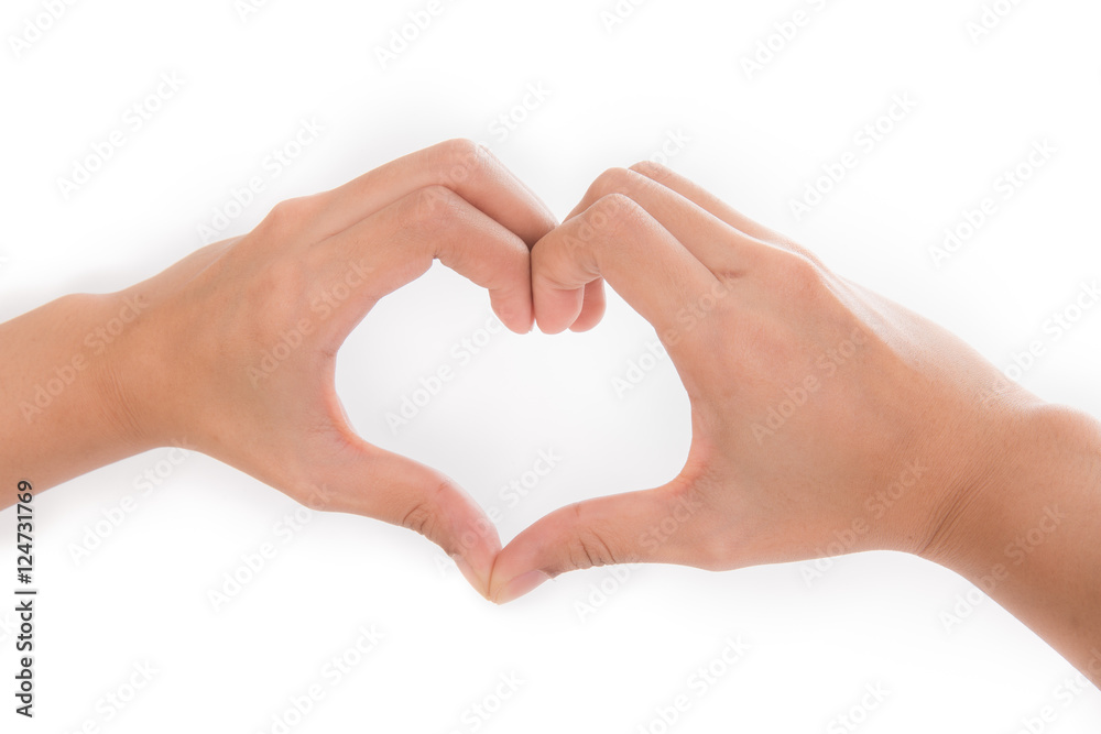 Hands as a hart shape on white background - love concept Hands as a hart shape on white background - love concept