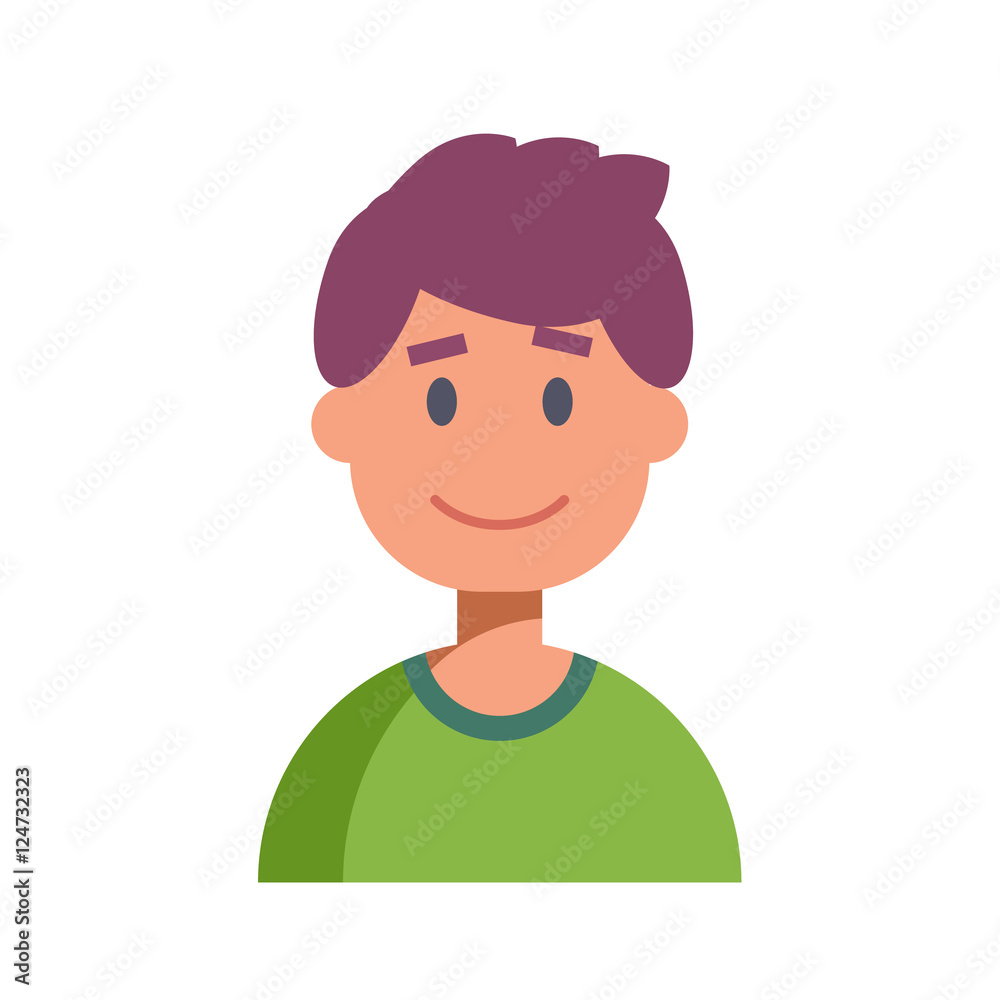 Flat Design Male Character Icon. Vector