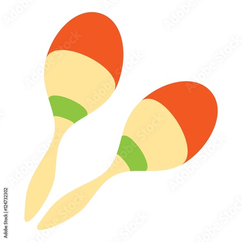 Maracas icon. Flat illustration of maracas vector icon for web