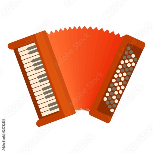 Accordion icon. Flat illustration of accordion vector icon for web