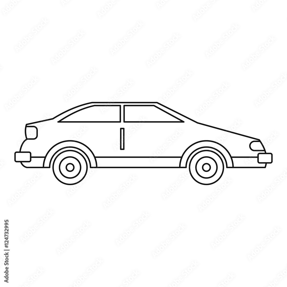 Car icon. Outline illustration of car vector icon for web design