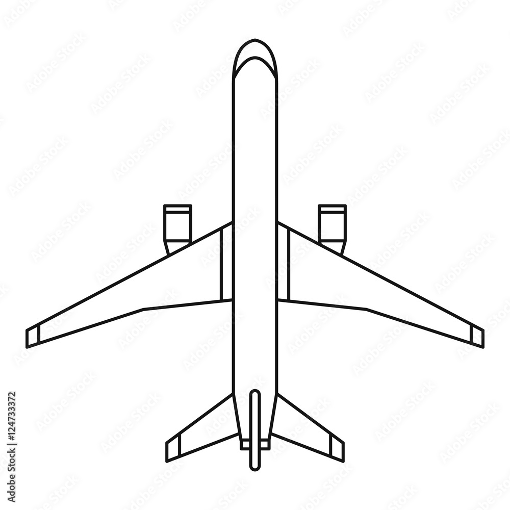 Plane icon. Outline illustration of plane vector icon for web