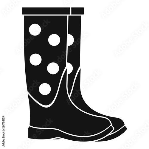 Rubber boots icon. Simple illustration of dotted rubber dotted boots vector icon for web