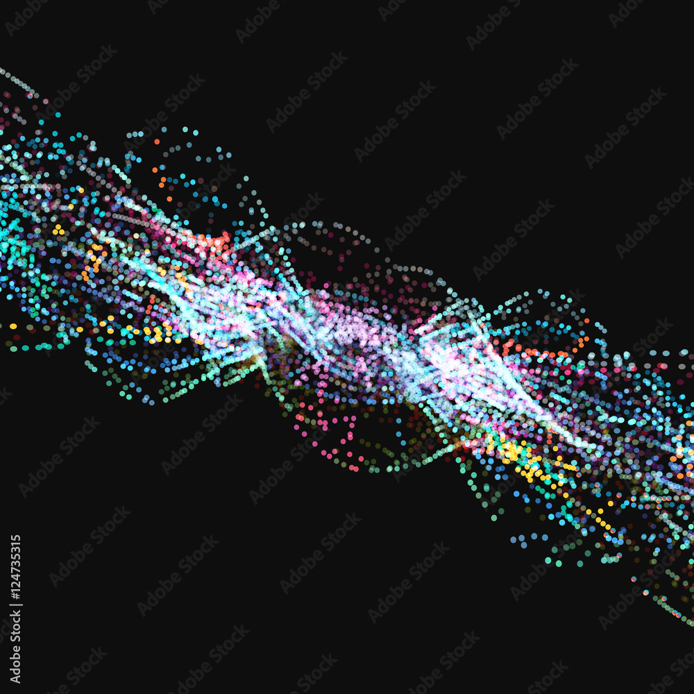 Abstract movement dotted lines, wavy concept digital background, vector illustration.