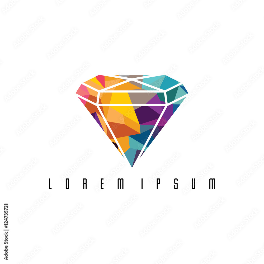 Abstract colorful triangle geometrical diamond jewelry Abstract colorful triangle geometrical diamond jewelry