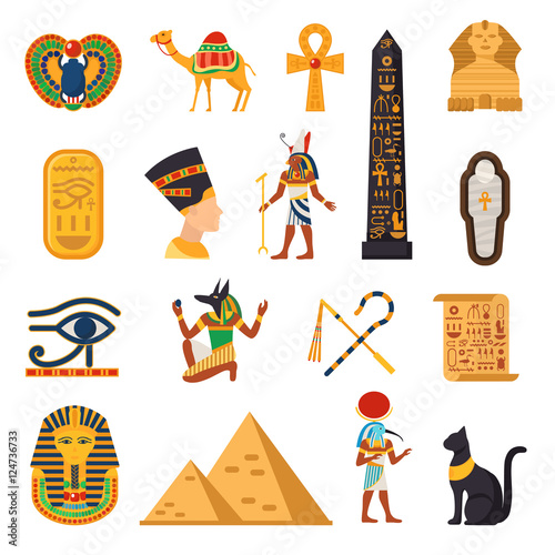 Egypt Touristic Icons Set 