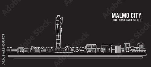 Cityscape Building Line art Vector Illustration design - Malmo city
