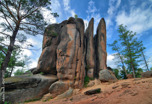 Rock formations in the Stolby reserve in of vicinities of Krasnoyarsk
