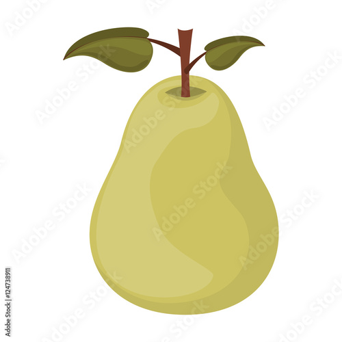 pear fruit icon over white background. healthy and natural food design. vector illustration