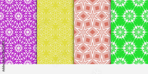 Seamless floral patterns set. Vector illustration. Texture for design wallpaper, pattern fills
