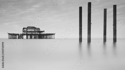 The remains of West Pier, Brighton, UK.