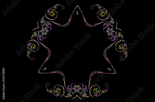 Fractal triangular decorative element on a black background