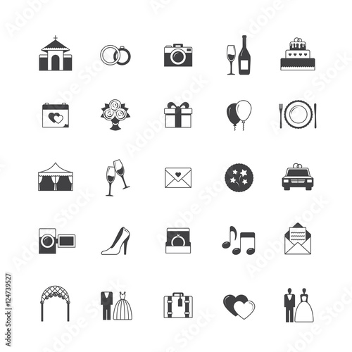 Wedding icon set.