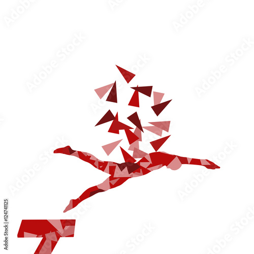 Swimmer professional jumping position vector abstract illustrati