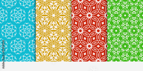 seamless floral geometric patterns set. Texture for holiday cards, Valentines day, wedding