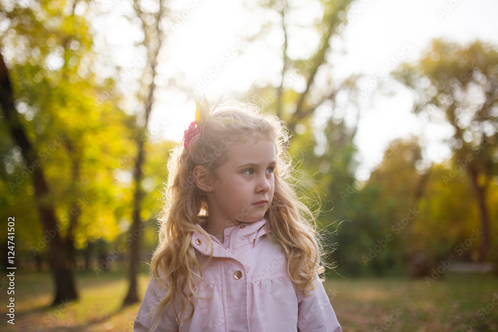 Autumn portrait of cute blonde girl Autumn portrait of cute blonde girl