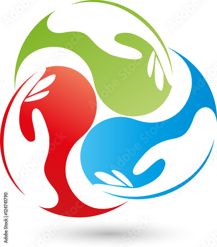 Drei Hände, Helfer, Team, Logo