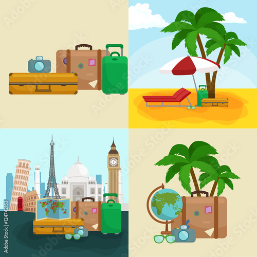 Travel concept vector illustration, Tourism and vacation trip planning