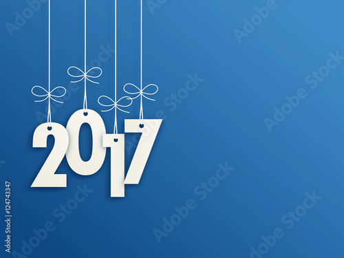 2017 Suspended on Blue Background