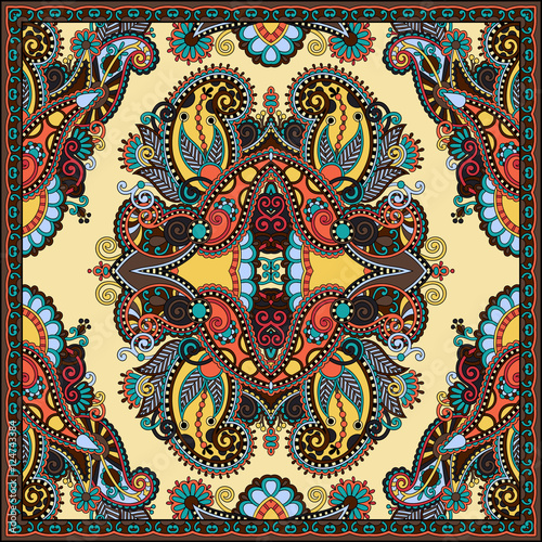 Traditional ornamental floral paisley bandanna