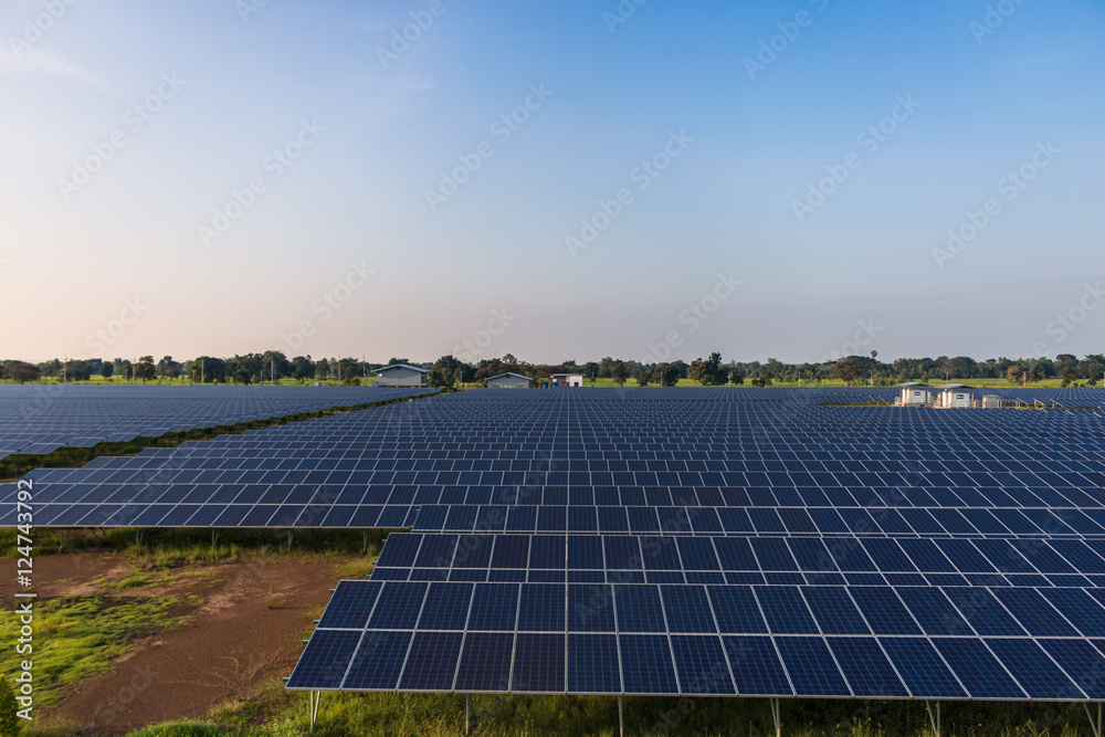 Solar energy panels against blue sky with clouds Solar energy panels against blue sky with clouds