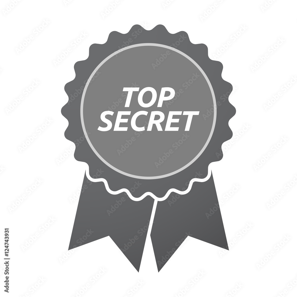 Isolated badge icon with the text TOP SECRET Isolated badge icon with the text TOP SECRET