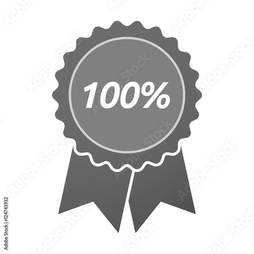 Isolated badge icon with    the text 100%
