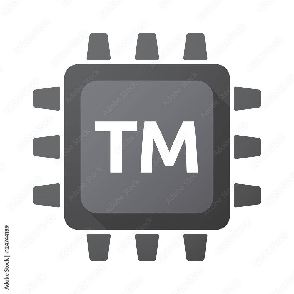 Isolated Central Processing Unit icon with the text TM Isolated Central Processing Unit icon with the text TM