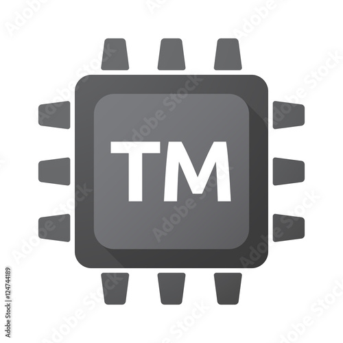 Isolated Central Processing Unit icon with the text TM