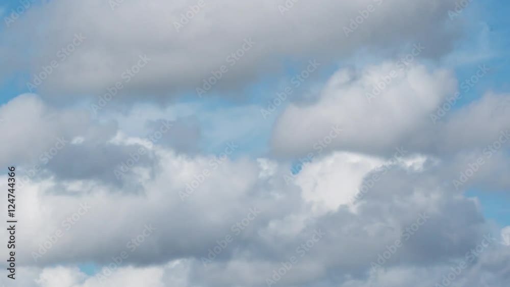 Time lapse of big fluffy white cumulus clouds are moving across a blue sky. Puffy timelapse. Time lapse of big fluffy white cumulus clouds are moving across a blue sky. Puffy timelapse.