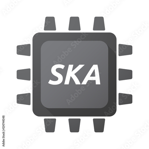 Isolated Central Processing Unit icon with the text SKA