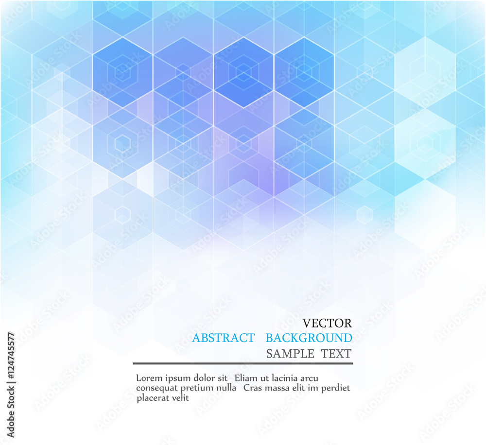 Vector Abstract geometric background. Blue hexagon shape Vector Abstract geometric background. Blue hexagon shape