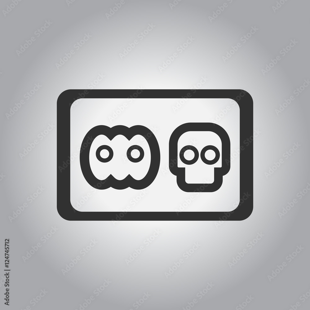 black and white Vector illustration in flat design Halloween icon cookie black and white Vector illustration in flat design Halloween icon cookie