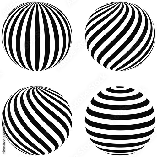 Set striped balls